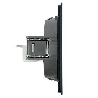 Розетка компьютерная 1-местная RJ-45 (механизм), STEKKER, серия Мия, RST00-3117-05, черный бархат, 50450