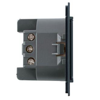 Розетка 1-местная с крышкой с защ. штор, STEKKER, с/з, 250В, 16А, серия Мия, RST16-3112-05, черный бархат, 50455