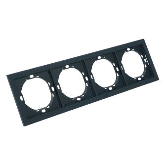 Рамка 4-местная, STEKKER, серия Мия, PFR00-3004-05, черный бархат, 50464
