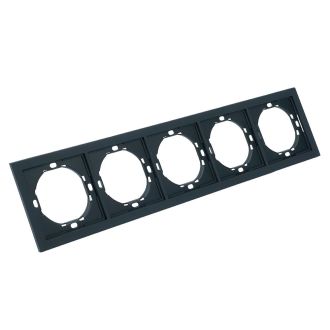 Рамка 5-местная, STEKKER, серия Мия, PFR00-3005-05, черный бархат, 50465