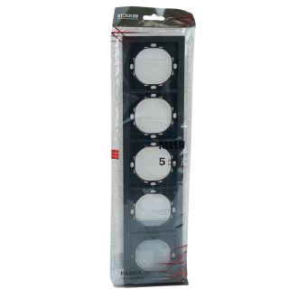 Рамка 5-местная, STEKKER, серия Мия, PFR00-3005-05, черный бархат, 50465