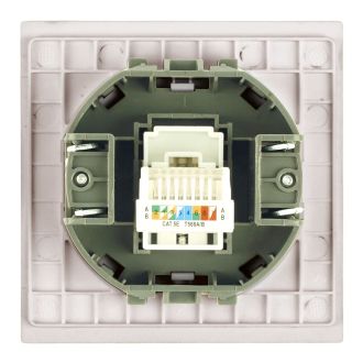 Розетка компьютерная 1-местная RJ-45 (механизм), STEKKER, серия Мия, RST00-3117-08, пудровый жемчуг, 50480