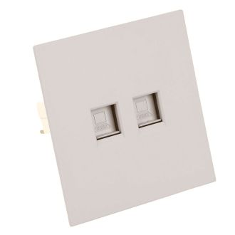 Розетка компьютерная 2-местная RJ-45 (механизм), STEKKER, серия Мия, RST00-3111-08, пудровый жемчуг, 50481
