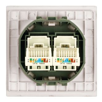 Розетка компьютерная 2-местная RJ-45 (механизм), STEKKER, серия Мия, RST00-3111-08, пудровый жемчуг, 50481