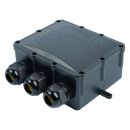Распределительная коробка STEKKER LD553, количество вводов: 4, поликарбонат, нейлон, цвет черный, размер 163,1*151,6*59,4мм., 50555