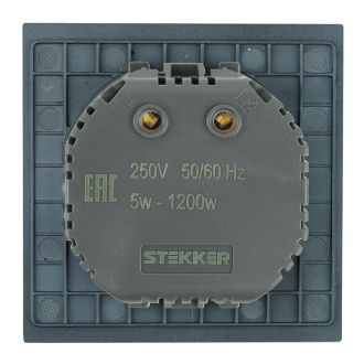 Выключатель диммирующий (механизм), STEKKER, 250В, 1200W, серия Мия, RSW10-3106-05, черный бархат, 50568