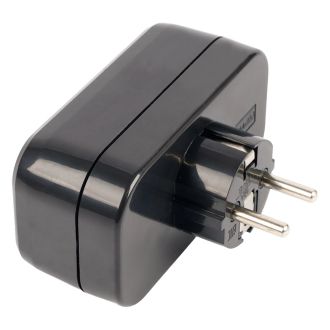 Разветвитель сетевой 2-местный с/з STEKKER ADP16-22-20 250V, 16A, ABS огнеустойчивый пластик, черный, 50680