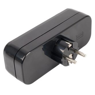 Разветвитель сетевой 3-местный с/з STEKKER ADP16-23-20, 250V, 16A, ABS пластик, черный, 50681