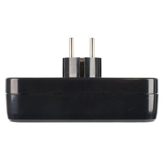 Разветвитель сетевой 3-местный с/з STEKKER ADP16-23-20, 250V, 16A, ABS пластик, черный, 50681