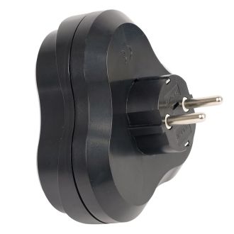 Разветвитель сетевой 3-местный с/з STEKKER ADP16-23-21, 250V, 16A, ABS пластик, черный, 50682