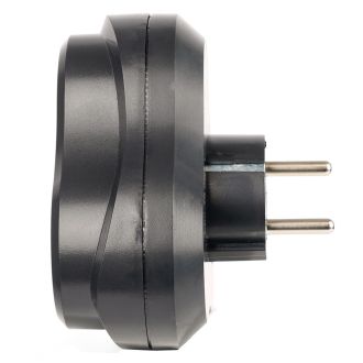 Разветвитель сетевой 3-местный с/з STEKKER ADP16-23-21, 250V, 16A, ABS пластик, черный, 50682