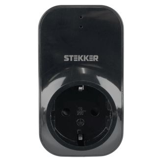 Реле напряжения для розетки STEKKER VP-100B-3M, 230В, 16A, черный, 50688