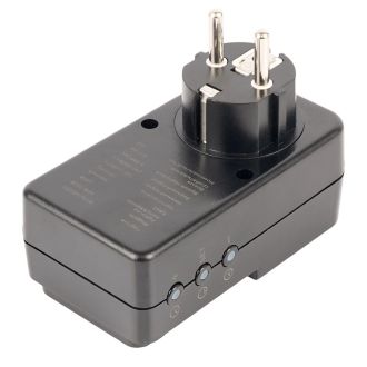 Реле напряжения для розетки регулируемое STEKKER VPR-200B, 230В, 16A, черный, 50690