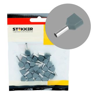 LD406-0508 Наконечник штыревой втулочный изолированный НШВИ(2) 0,5-8 (DIY упаковка 25 шт), STEKKER, 50709