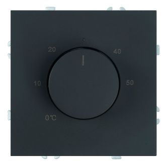 Терморегулятор механический (механизм), STEKKER, 230В, 3500Вт, серия Эмили, RSW00-5120-05, черный уголь, soft touch, 50713