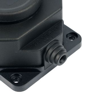 Розетка переносная 1-местная c/з STEKKER, RST16-1-44, 250В, 16А, IP44, черный, 50804