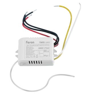 Выключатель дистанционный 230V 1000W 2-х канальный 30м с сенсорным пультом управления, TM95, Feron, 50809