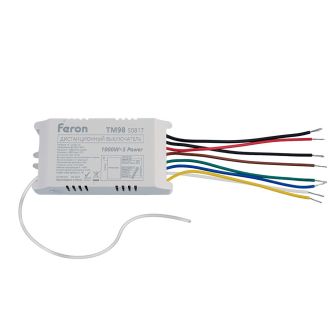Выключатель дистанционный 230V 1000W 5-ти канальный 30м с сенсорным пультом управления, TM98, Feron, 50817