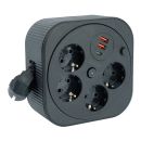 Удлинитель 4-местный с/з, 3x1,5мм2, 3м, 230В, 16А, 2USB+1С, 2,4А, черный, STEKKER HM16-4-03-USB, 50836 Удлинитель 4-местный с/з, 3x1,5мм2, 3м, 230В, 16А, 2USB+1С, 2,4А, черный, STEKKER HM16-4-03-USB, 50836