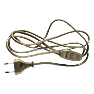 Сетевой шнур с выключателем, 230V 1,9м золото, KF-HK-1-2, Feron, 51039