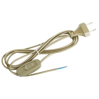 Сетевой шнур с выключателем, 230V 1,9м золото, KF-HK-1-2, Feron, 51039