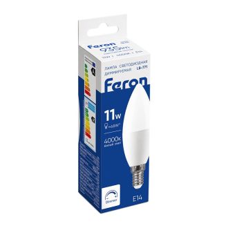 Лампа светодиодная диммируемая Feron LB-771 Свеча E14 11W 230V 4000K, 51056