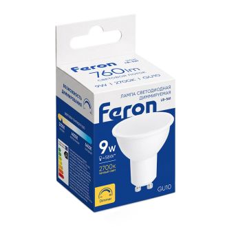 Лампа светодиодная диммируемая Feron LB-561 MR16 GU10 9W 230V 2700K, 51061