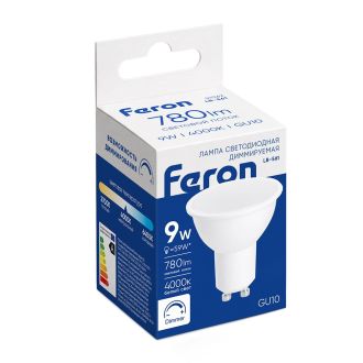 Лампа светодиодная диммируемая Feron LB-561 MR16 GU10 9W 230V 4000K, 51062
