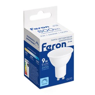 Лампа светодиодная диммируемая Feron LB-561 MR16 GU10 9W 230V 6400K, 51063
