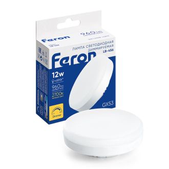 Лампа светодиодная диммируемая Feron LB-456 GX53 12W 230V 2700K, 51064