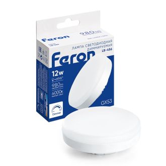 Лампа светодиодная диммируемая Feron LB-456 GX53 12W 230V 4000K, 51065