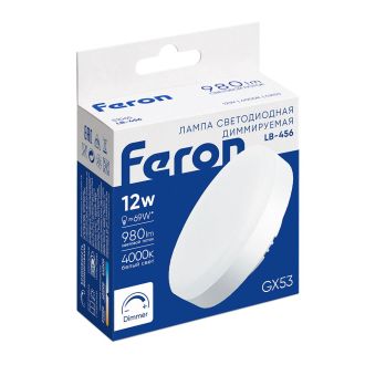 Лампа светодиодная диммируемая Feron LB-456 GX53 12W 230V 4000K, 51065