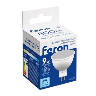 Лампа светодиодная диммируемая Feron LB-561 MR16 G5.3 9W 230V 6400K, 51072