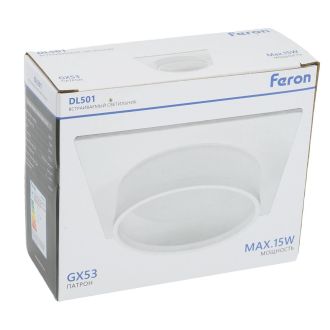 Светильник встраиваемый Feron DL501 потолочный GX53 белый квадрат, 51087
