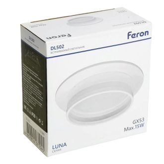 Светильник встраиваемый Feron DL502 LUNA потолочный GX53 белый круг, 51089