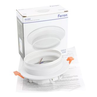 Светильник встраиваемый Feron DL502 LUNA потолочный GX53 белый круг, 51089