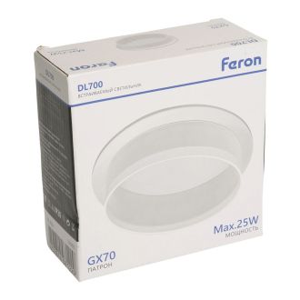 Светильник встраиваемый Feron DL700 потолочный GX70 белый круг, 51093