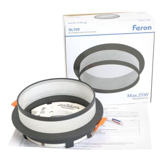 Светильник встраиваемый Feron DL700 потолочный GX70 черный круг, 51094