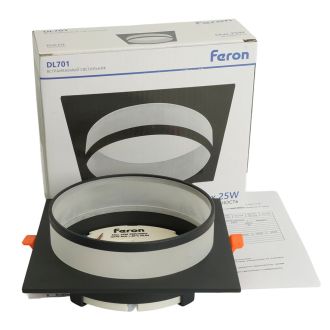 Светильник встраиваемый Feron DL701 потолочный GX70 черный квадрат, 51096