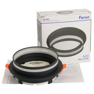 Светильник встраиваемый Feron DL702 LUNA потолочный GX70 черный круг, 51098