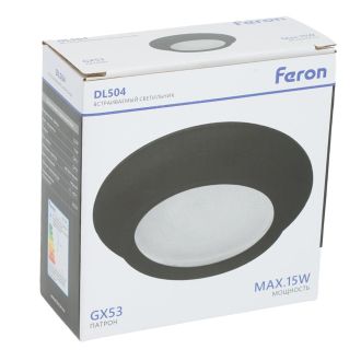 Светильник встраиваемый Feron DL504 потолочный GX53 черный круг IP44, 51102