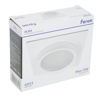 Светильник встраиваемый Feron DL505 потолочный GX53 белый квадрат IP44, 51103