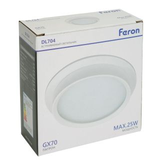 Светильник встраиваемый Feron DL704 потолочный GX70 белый круг IP44, 51105