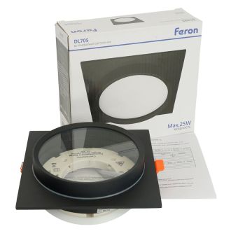 Светильник встраиваемый Feron DL705 потолочный GX70 черный квадрат IP44, 51108