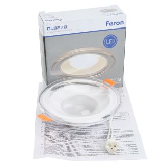 Светильник встраиваемый Feron DL8270 потолочный MR16 G5.3 прозрачный, белый, 51151