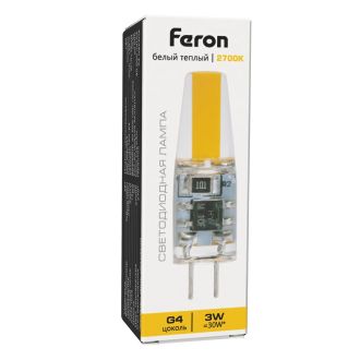 Лампа светодиодная Feron LB-423 G4 3W 230V 2700K, 51167