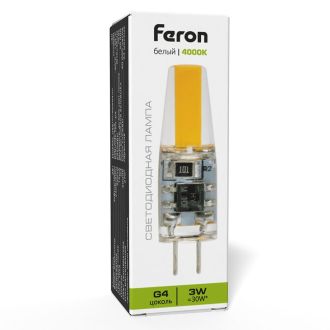 Лампа светодиодная Feron LB-423 G4 3W 230V 4000K, 51168
