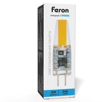 Лампа светодиодная Feron LB-423 G4 3W 230V 6400K, 51169