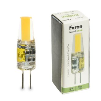 Лампа светодиодная Feron LB-424 G4 3W 12V 4000K, 51171