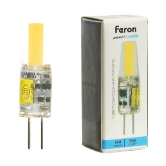 Лампа светодиодная Feron LB-424 G4 3W 12V 6400K, 51172